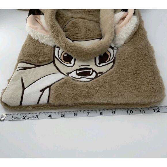 Disney Parks Bag Tote NWT Fuzzy Bambi Print With Magnetic Clasp & Flower Charm - Picture 10 of 10